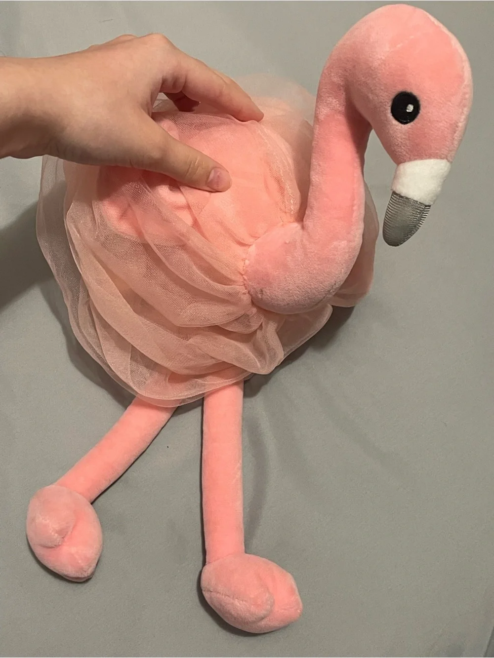 Plush Pink Flamingo Stuffed Animal with Tulle Wings